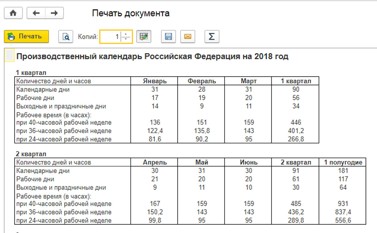 Производственный календарь в excel с возможностью редактирования